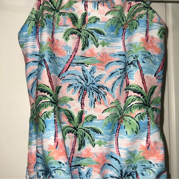 Southern Smocked Co Toddler Pastel Palms One-Piece Swimsuit Size 24M/2T - Picture 2 of 5